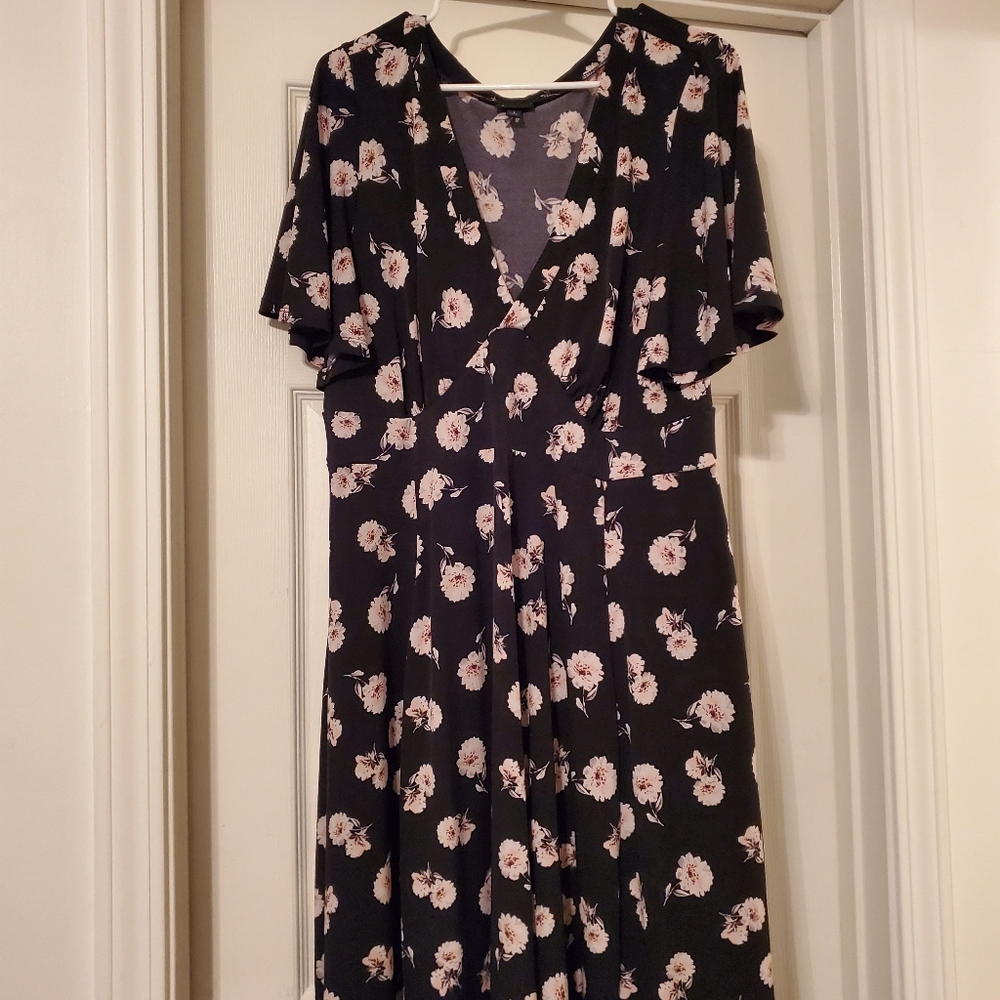 Torrid Floral skater dress with Flutter sleeves